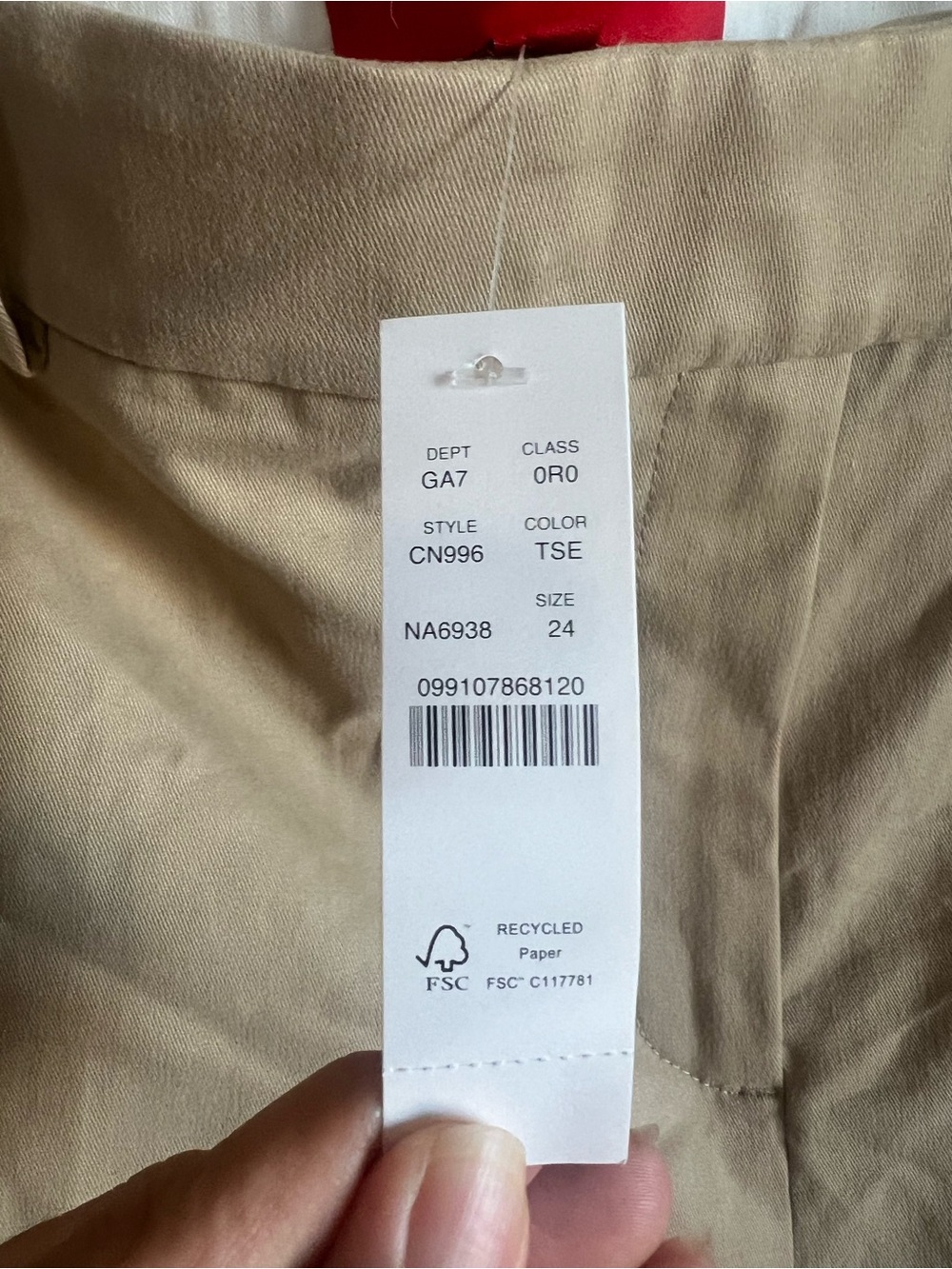 Alex Eagle X J.Crew Stretch Chino Pant Toasted Sesame Size 24 NWT - Picture 12 of 12